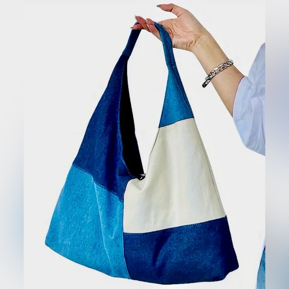 Stylish Blue and Cream HOBO Women's Bag - Picture 9 of 14